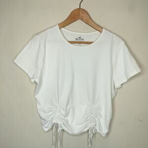 Hollister Baby Tee Shirt Ruched Lace Up Sides